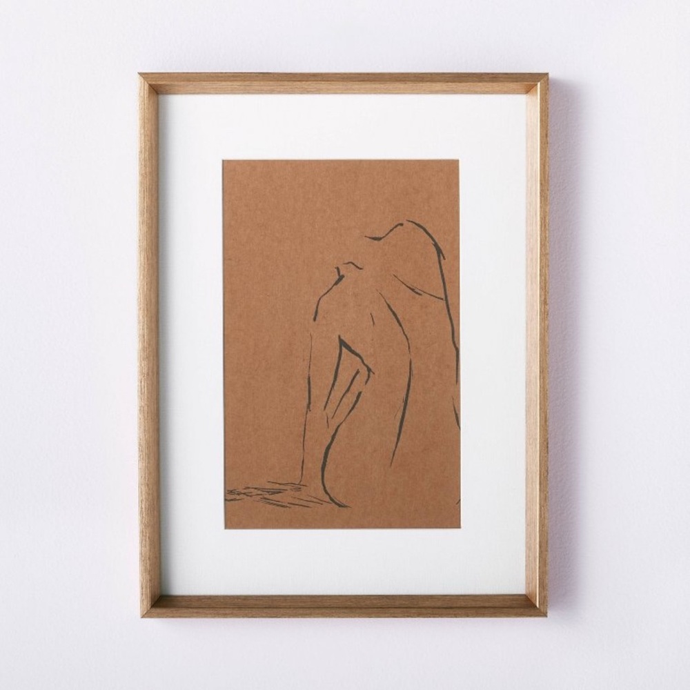 Threshold Studio McGee Woman Figural Sketch framed wall art tan female figure